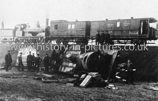 Railway Accident near Gosport Road Bridge, Walthamstow, London. c.1887